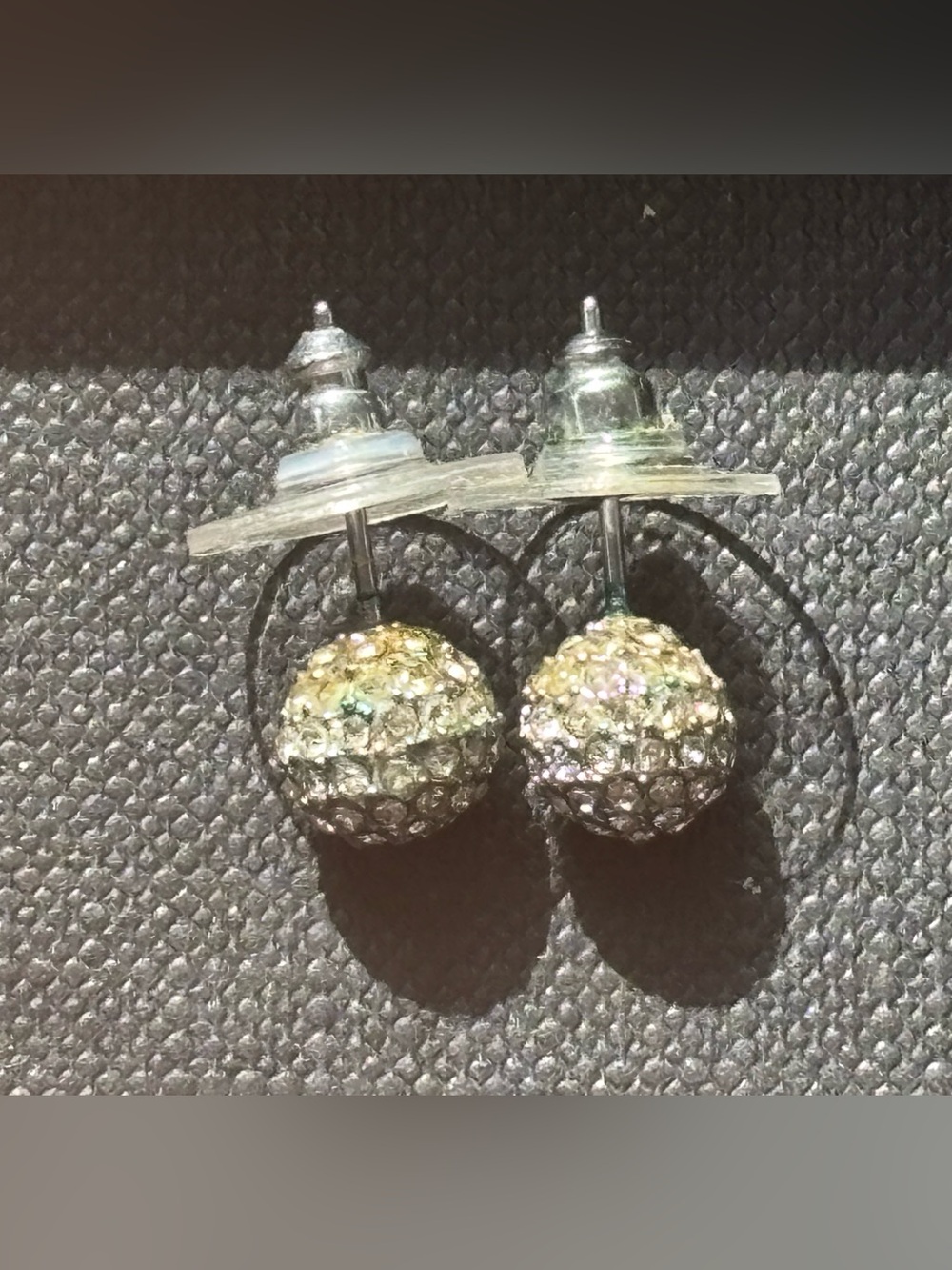 Crystal Pavé Ball Stud Earrings - Gold Tone
